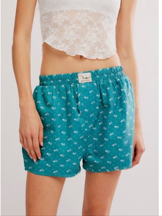 Intimately By Free People Other - NWT Free People Intimately Day to Day Floral Boxer Shorts Green Combo XL